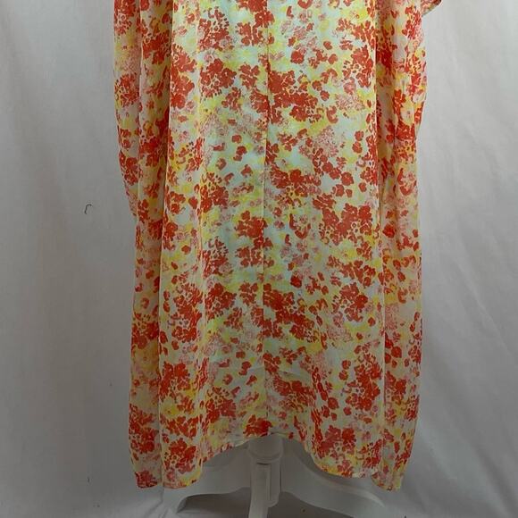 Jason Wu Yellow Orange Floral Kaftan Midi Dress Size L - Picture 7 of 13